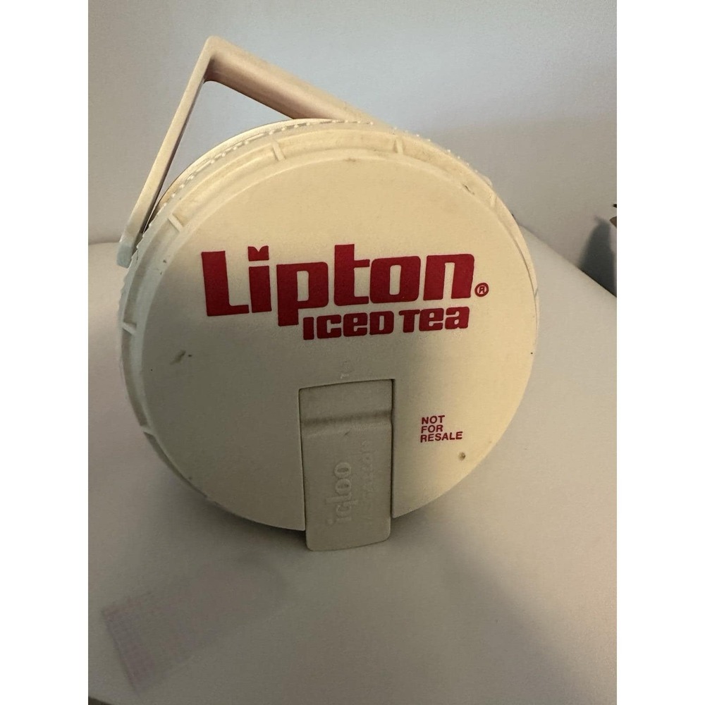 Igloo 1/2 Gallon Lipton Iced Tea Container - White And Red 10 1/2" Vintage NEW